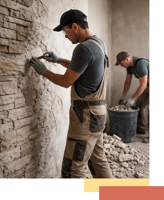 Демонтаж декоративного камня в Кушве профессионально и безопасно