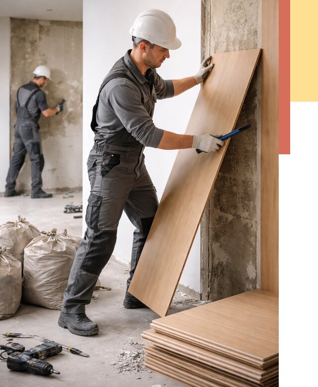 Демонтаж стеновых панелей в Кушве от 3593 руб. за м² быстро и недорого | ОТДЕЛОЧНИК-Кшв