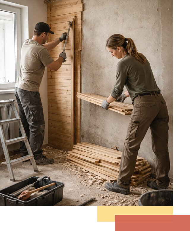 Демонтаж вагонки со стен в Кушве — профессиональный демонтаж