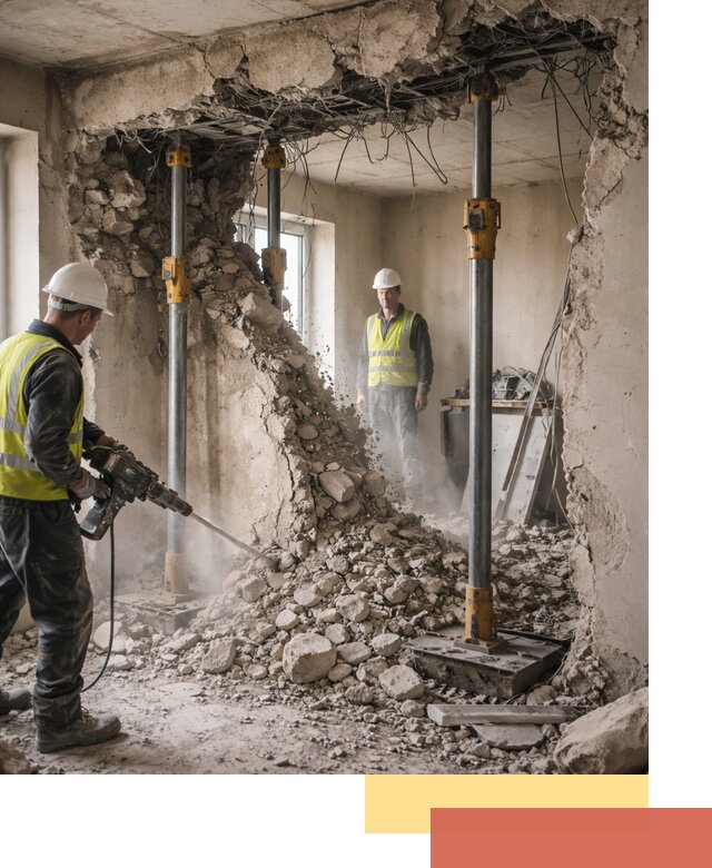 Снос несущих стен в Кушве с гарантией безопасности и качества