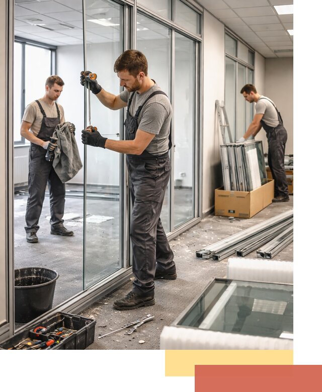 Демонтаж стеклянных перегородок в Кушве быстро и безопасно