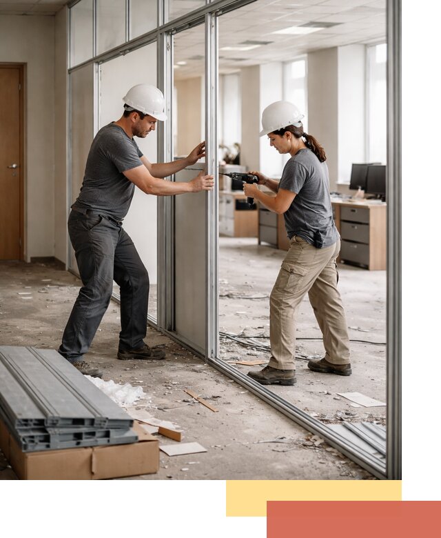 Демонтаж алюминиевых перегородок в Кушве быстро и аккуратно