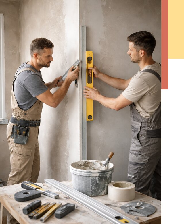 Выведение углов стен в Кушве от 1899 руб. быстро и недорого | ОТДЕЛОЧНИК-Кшв