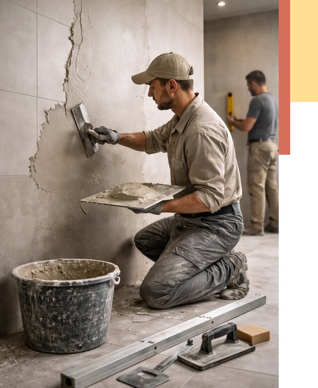 Штукатурка стен в ванной в Кушве от 4619 руб./м² — выравнивание под ключ | ОТДЕЛОЧНИК-Кшв