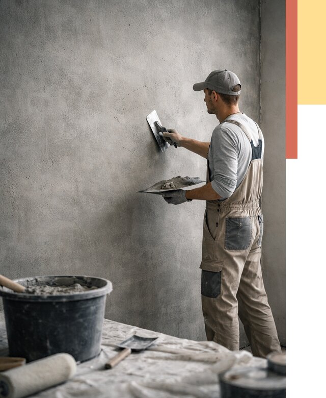 Декоративная штукатурка под бетон в Кушве от 2566 руб./м² — нанесение под ключ | ОТДЕЛОЧНИК-Кшв