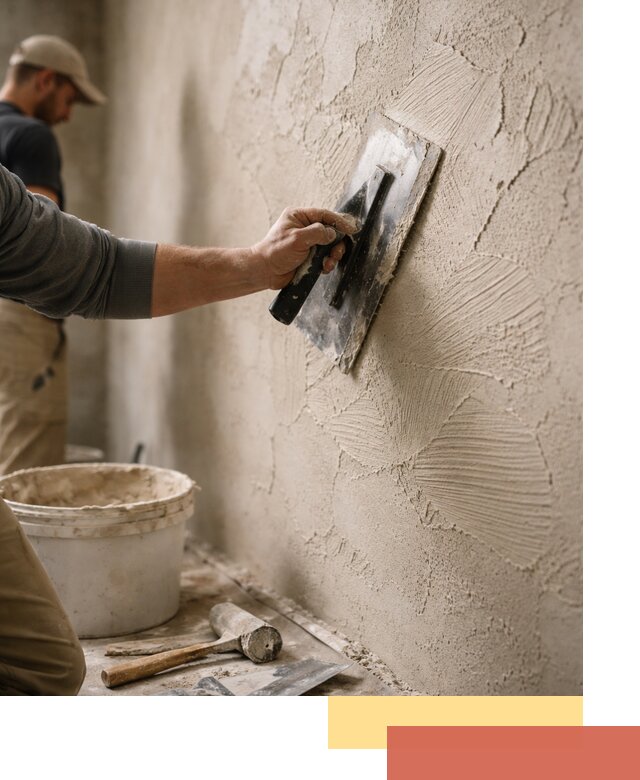 Фактурная штукатурка стен в Кушве — монтаж, отделка, реставрация