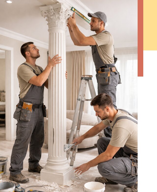 Установка декоративных колонн в Кушве от 12318 руб. под ключ | ОТДЕЛОЧНИК-Кшв