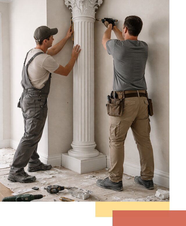 Установка декоративных колонн в Кушве под ключ