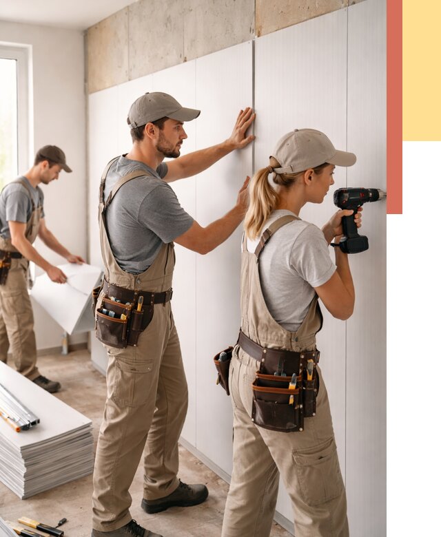 Монтаж ПВХ панелей на стены в Кушве от 462 руб/м2 — быстро и недорого | ОТДЕЛОЧНИК-Кшв