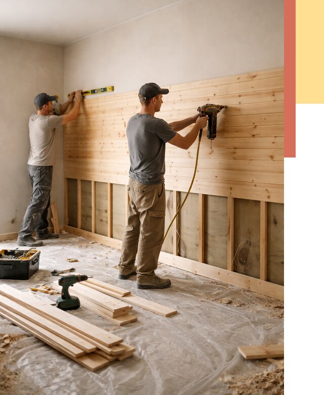 Монтаж деревянной вагонки на стены в Кушве от 7699 руб. | Услуги монтажа вагонки | ОТДЕЛОЧНИК-Кшв