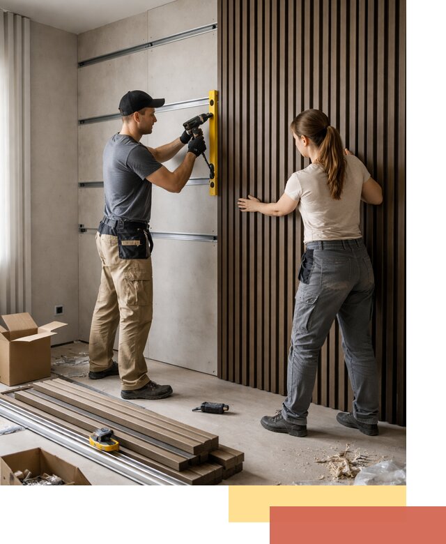 Монтаж реечных панелей на стены в Кушве