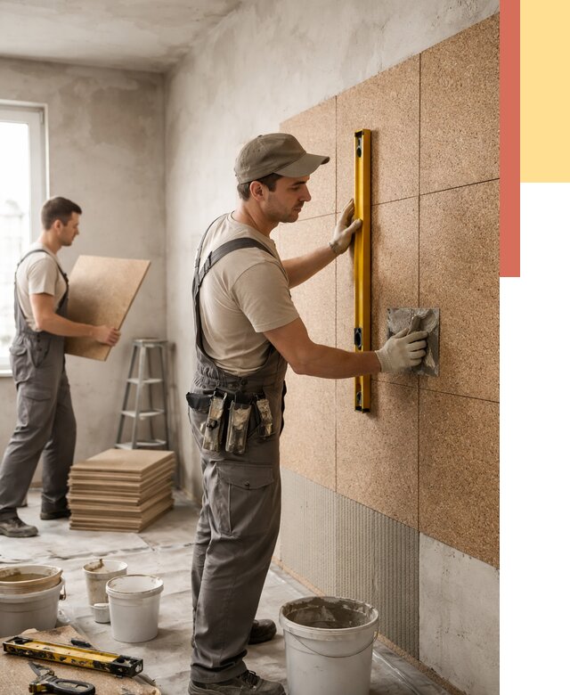 Монтаж пробковых панелей на стены в Кушве от 3593 руб. — ОТДЕЛОЧНИК-Кшв