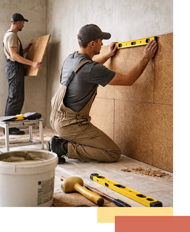 Монтаж пробковых панелей на стены в Кушве быстро и качественно