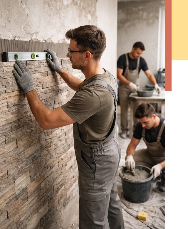 Монтаж искусственного камня в Кушве от 4619 руб. под ключ | ОТДЕЛОЧНИК-Кшв