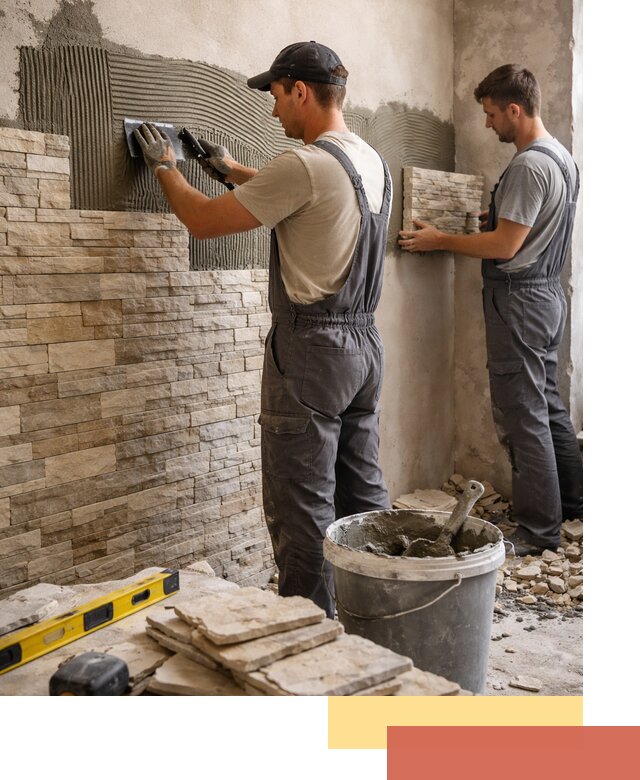 Монтаж искусственного камня в Кушве — облицовка стен и фасадов