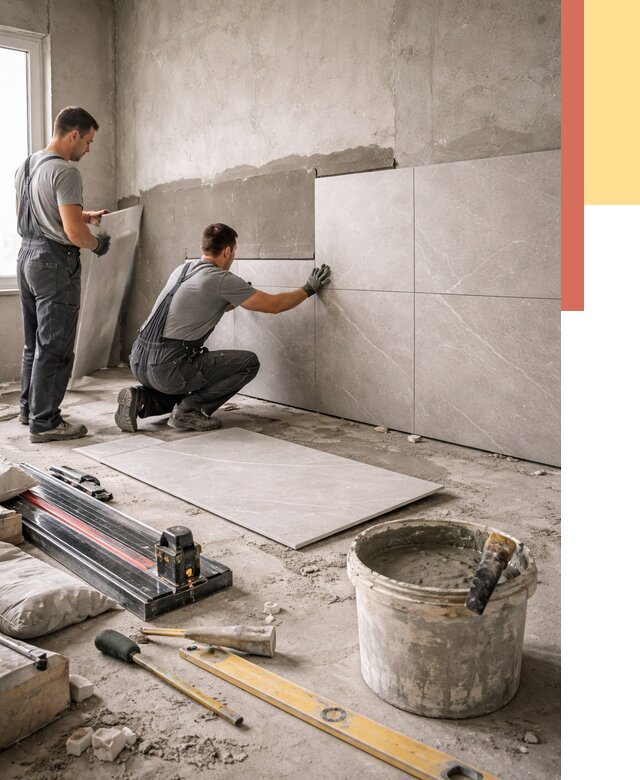 Облицовка стен керамогранитом в Кушве от 4311 руб./м² — услуги под ключ | ОТДЕЛОЧНИК-Кшв