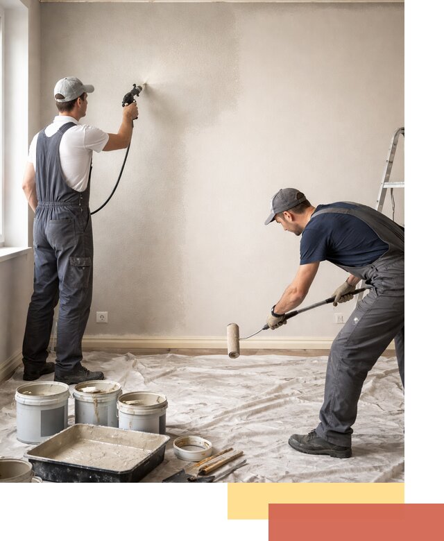 Покраска стен моющейся краской и защита поверхностей в Кушве