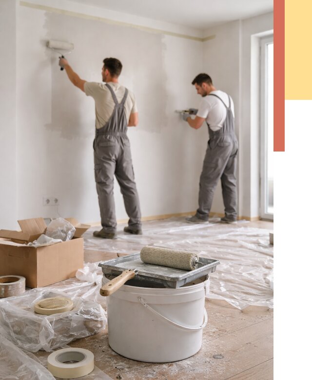 Покраска стен в квартире в Кушве от 2566 руб/м2 — быстро и недорого | ОТДЕЛОЧНИК-Кшв