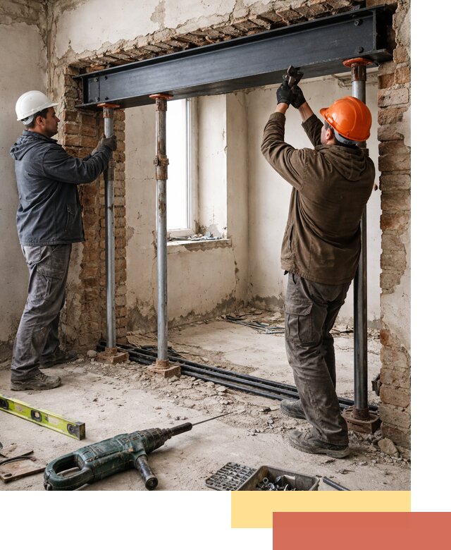 Усиление проема в стене в Кушве для расширения и безопасности