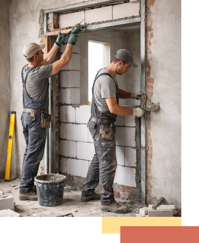 Закладка дверного проема под ключ в Кушве: демонтаж, монтаж, отделка