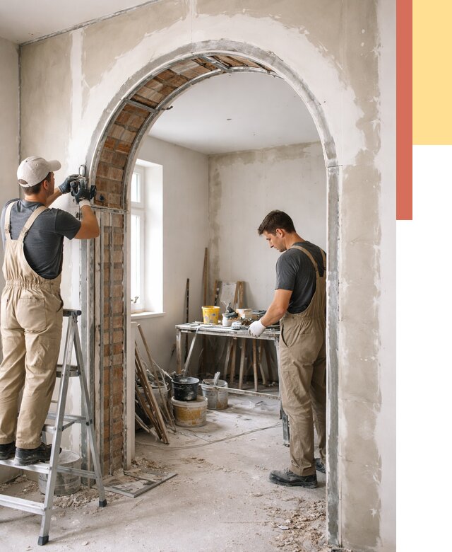 Устройство арочного проема в Кушве от 9752 руб. под ключ — быстро и недорого | ОТДЕЛОЧНИК-Кшв