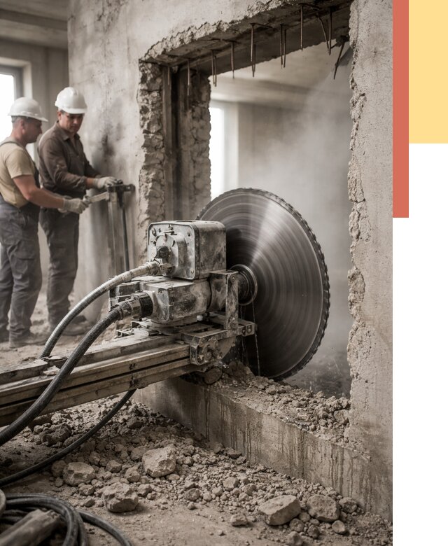 Алмазная резка проемов в Кушве от 4619 руб. быстро и недорого | ОТДЕЛОЧНИК-Кшв