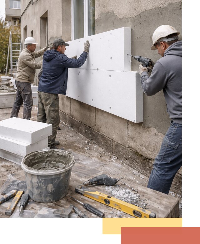 Утепление наружных стен пенопластом в Кушве