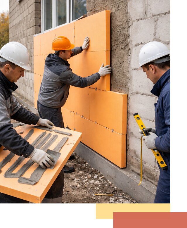 Утепление фасада пеноплексом под ключ в Кушве