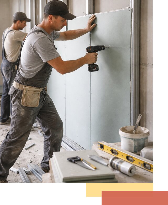 Кладка влагостойких перегородок ПГП в Кушве