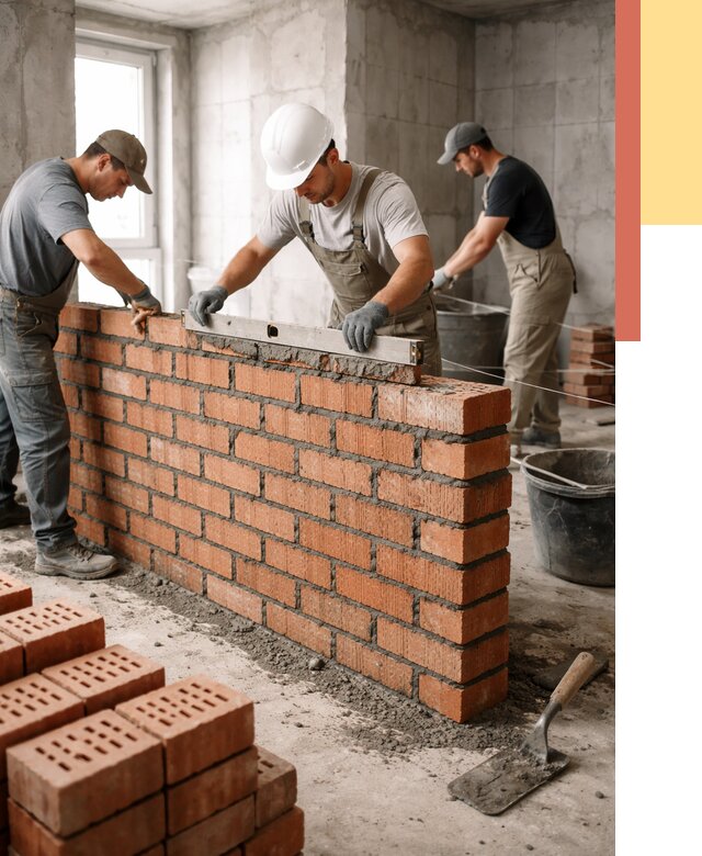 Кладка перегородок из кирпича в Кушве от 3593 руб. за м² | ОТДЕЛОЧНИК-Кшв