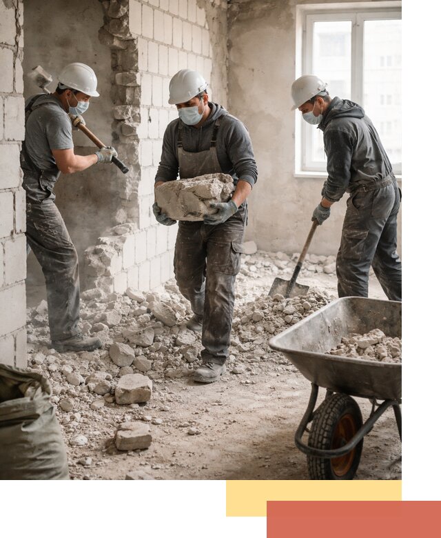 Демонтаж блочных перегородок в Кушве быстро и аккуратно