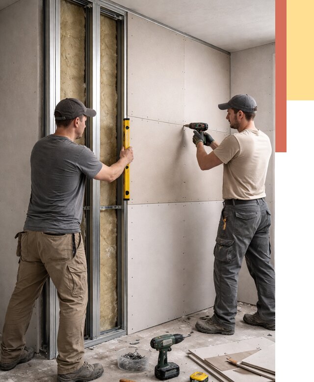 Монтаж двухслойной перегородки из гипсокартона в Кушве от 1488 руб. | ОТДЕЛОЧНИК-Кшв