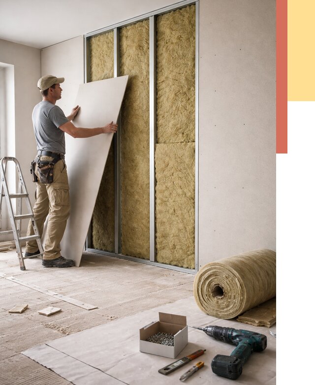 Перегородка из гипсокартона с шумоизоляцией в Кушве от 3203 руб. | ОТДЕЛОЧНИК-Кшв