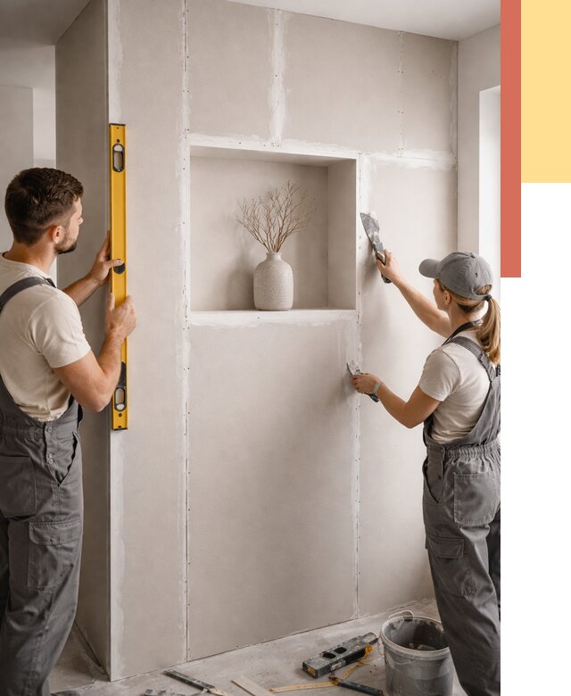 Перегородка из гипсокартона с нишей в Кушве от 3336 руб. под ключ | ОТДЕЛОЧНИК-Кшв