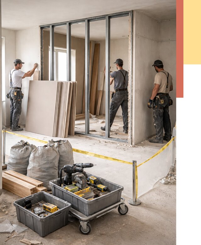 Перенос гипсокартонной перегородки в Кушве под ключ от 4619 руб. | Демонтаж и монтаж – ОТДЕЛОЧНИК-Кшв