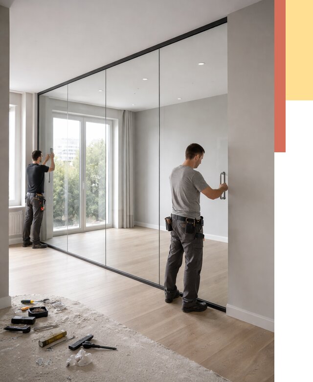 Изготовление стеклянных перегородок в Кушве от 12677 руб. под ключ | ОТДЕЛОЧНИК-Кшв