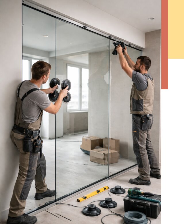 Монтаж стеклянных перегородок в Кушве от 6672 руб. | ОТДЕЛОЧНИК-Кшв