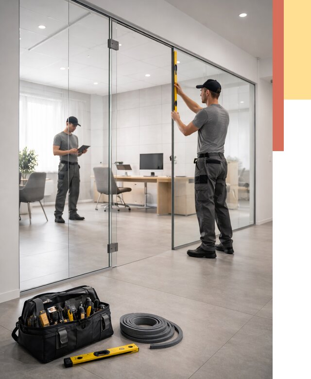 Цельностеклянные перегородки под ключ в Кушве от 9752 руб. — монтаж и цены | ОТДЕЛОЧНИК-Кшв