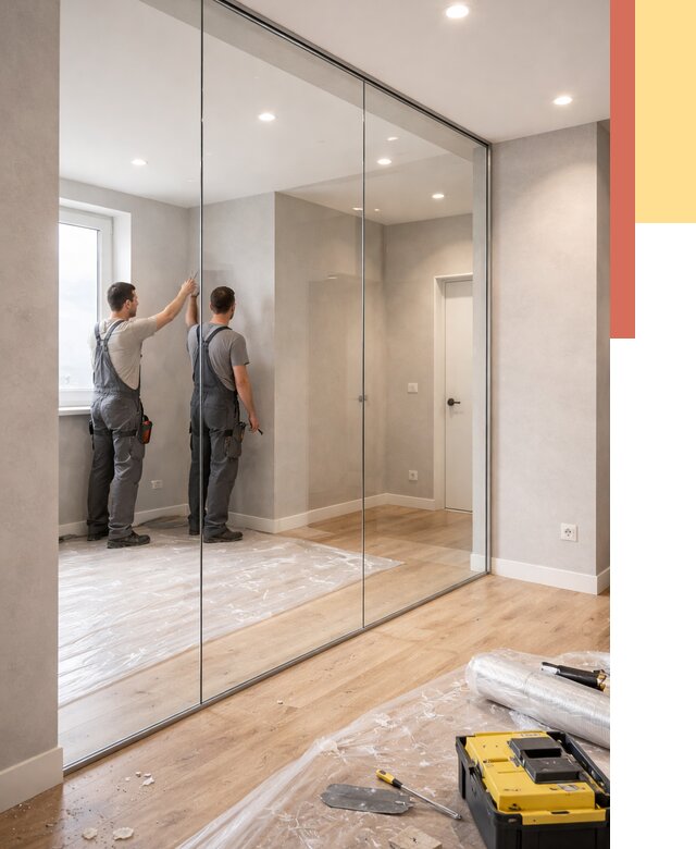 Безрамные стеклянные перегородки в Кушве — монтаж от 9752 руб. | ОТДЕЛОЧНИК-Кшв