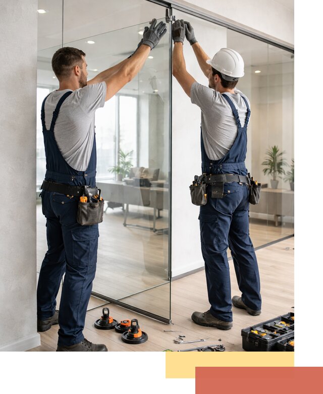 Безрамные стеклянные перегородки под ключ в Кушве