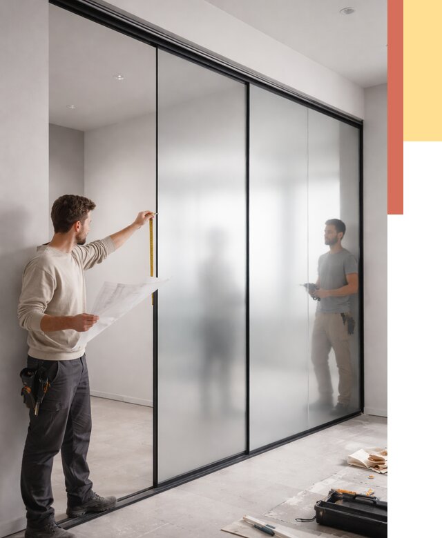 Матовые стеклянные перегородки в Кушве от 8725 руб. — монтаж и установка | ОТДЕЛОЧНИК-Кшв