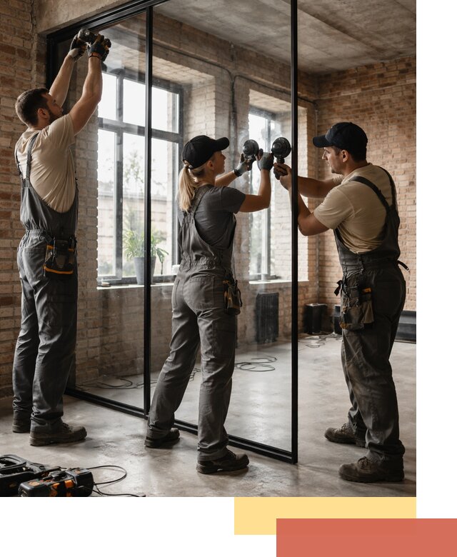 Стеклянные перегородки лофт — изготовление и монтаж в Кушве