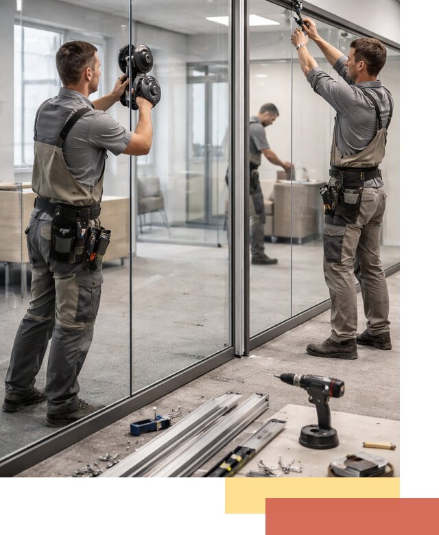 Стеклянные офисные перегородки под ключ в Кушве