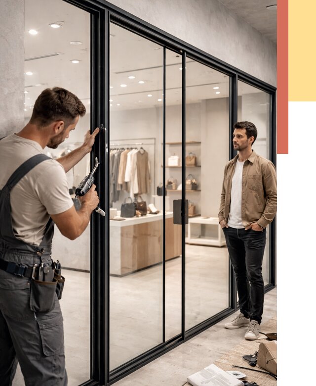 Стеклянные перегородки для магазинов в Кушве от 8417 руб. под ключ | ОТДЕЛОЧНИК-Кшв