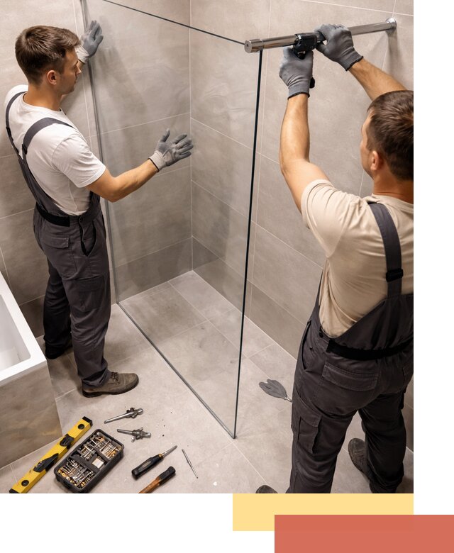 Стеклянные перегородки для душа в Кушве — изготовление и монтаж