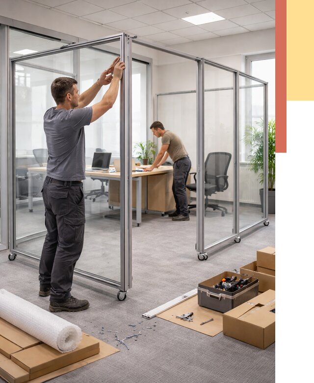 Мобильные офисные перегородки в Кушве от 12831 руб. — установка под ключ | ОТДЕЛОЧНИК-Кшв