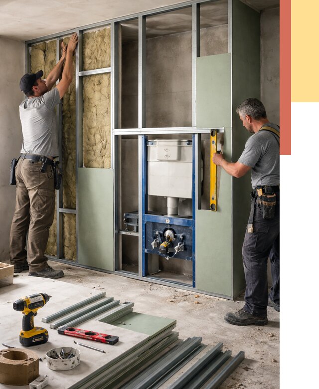 Установка сантехнических перегородок в Кушве от 8725 руб. | ОТДЕЛОЧНИК-Кшв