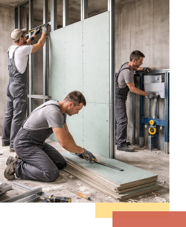 Монтаж и ремонт сантехнических перегородок в Кушве