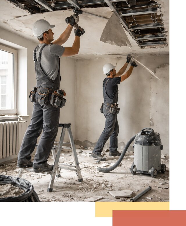 Демонтаж гипсокартонного потолка в Кушве быстро и аккуратно