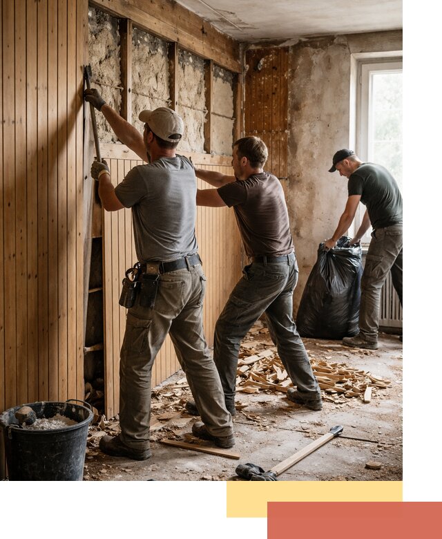 Демонтаж вагонки и вывоз материалов в Кушве